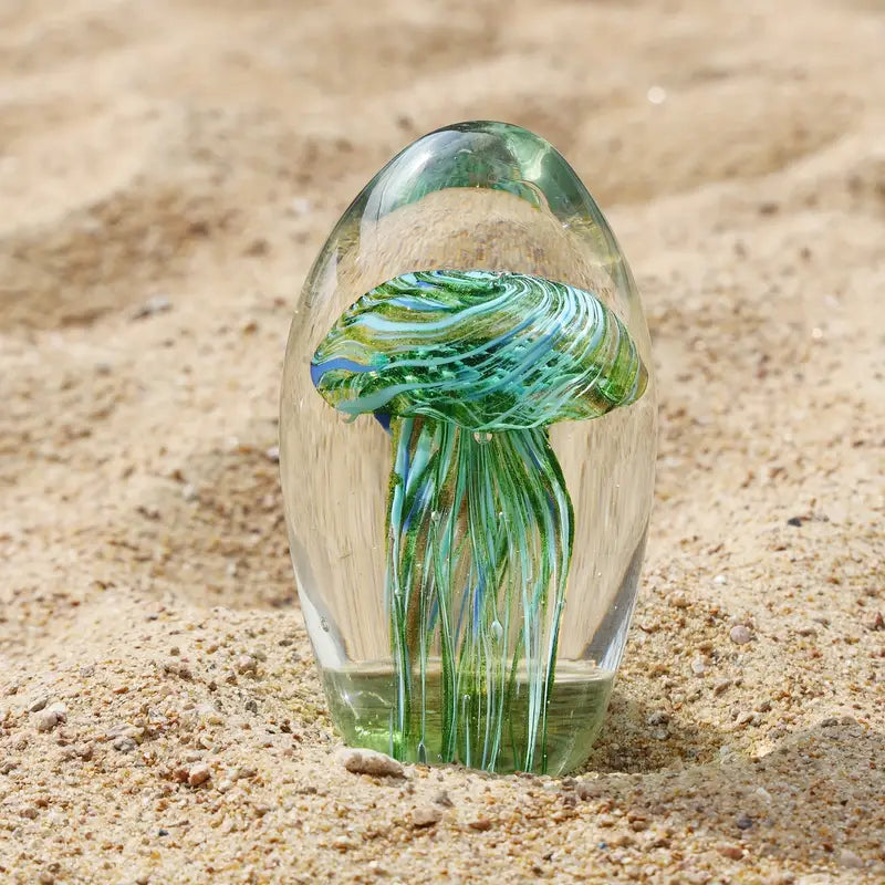 Blown Glass Jellyfish (Green/Blue)